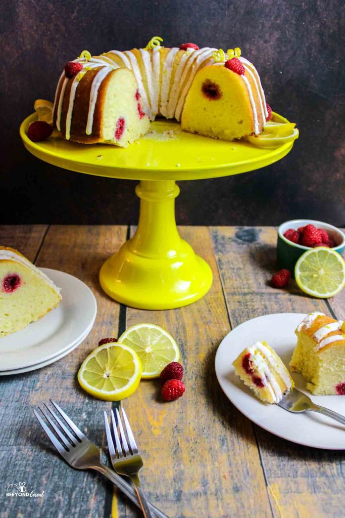 sliced Raspberry Lemon Bundt Cake