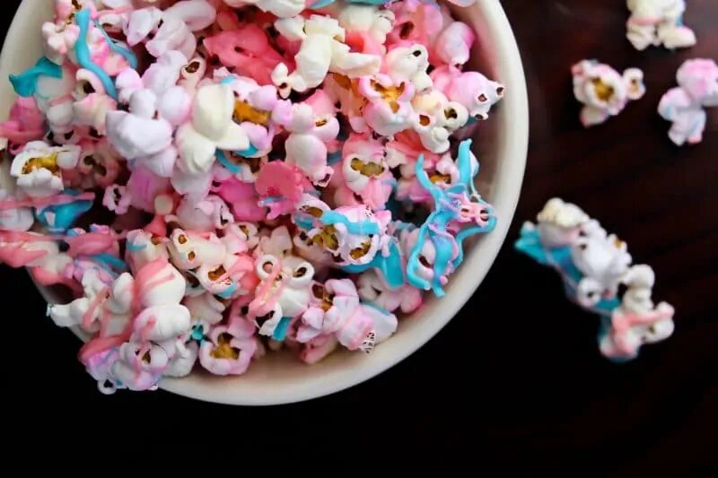 pink and blue unicorn popcorn