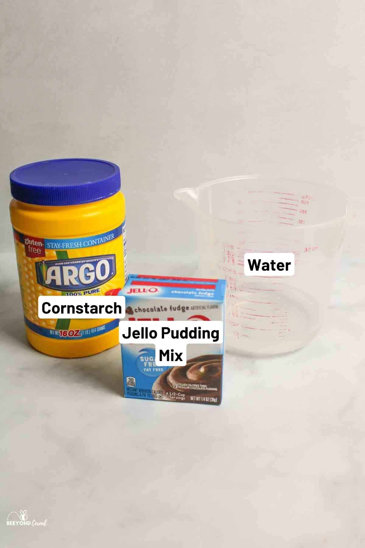 ingredients needed for pudding playdough