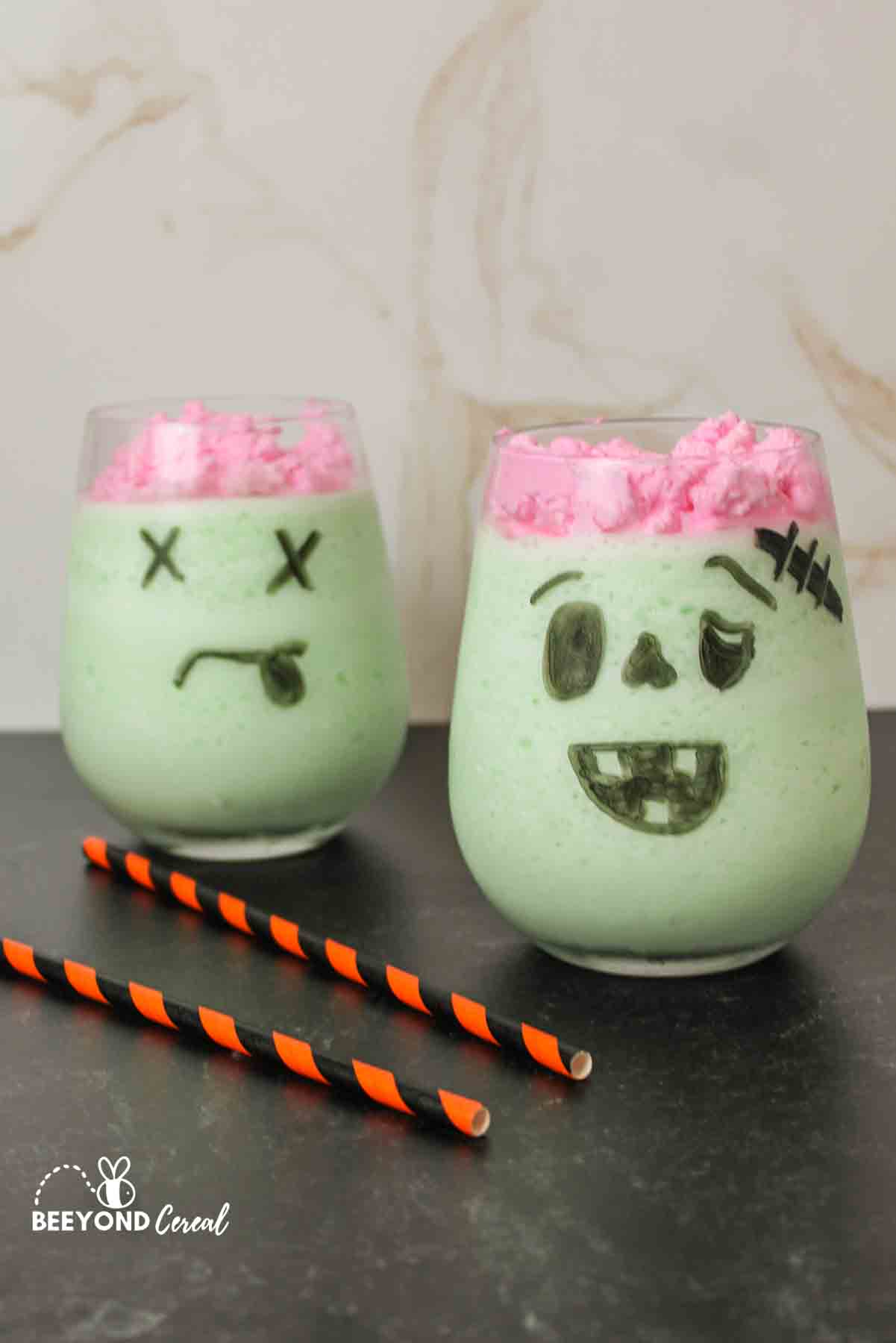 two zombie drinks net to two straws