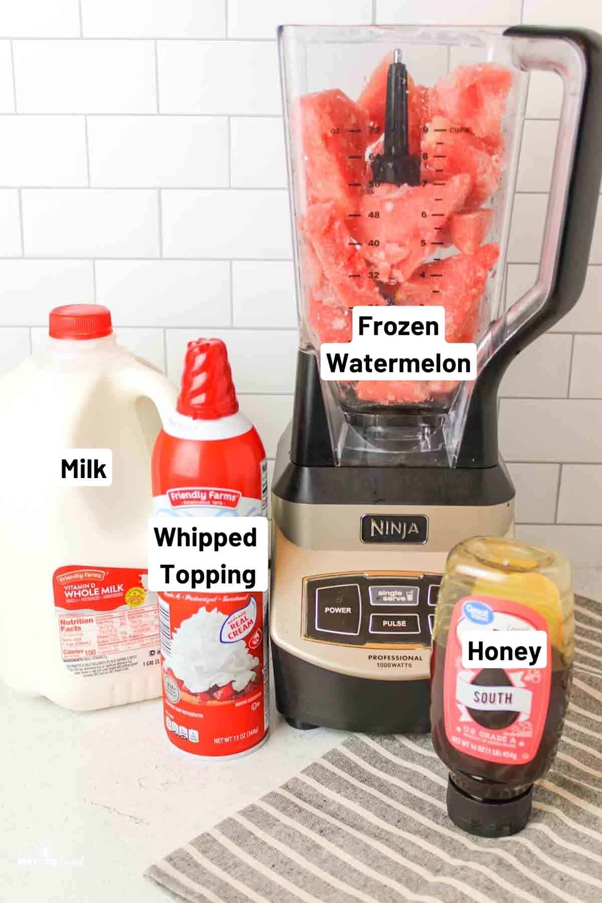 ingredients needed to make watermelon milkshake in blender