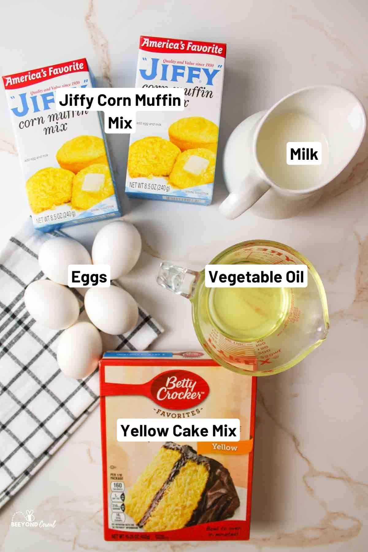 ingredients needed to make sweet jiffy cornbread.