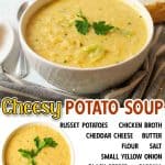 promotional graphic for this recipe cheesy potato soup