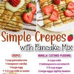 promotional graphic for this recipe simple crepes with pancake mix