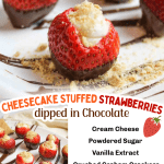 cheesecake stuffed strawberries dipped in chocolate