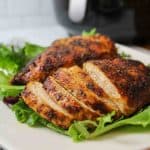 sliced air fried chicken breast.