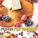 promotional image for muffin mix pancakes