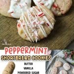 promotional image for peppermint shortbread cookies