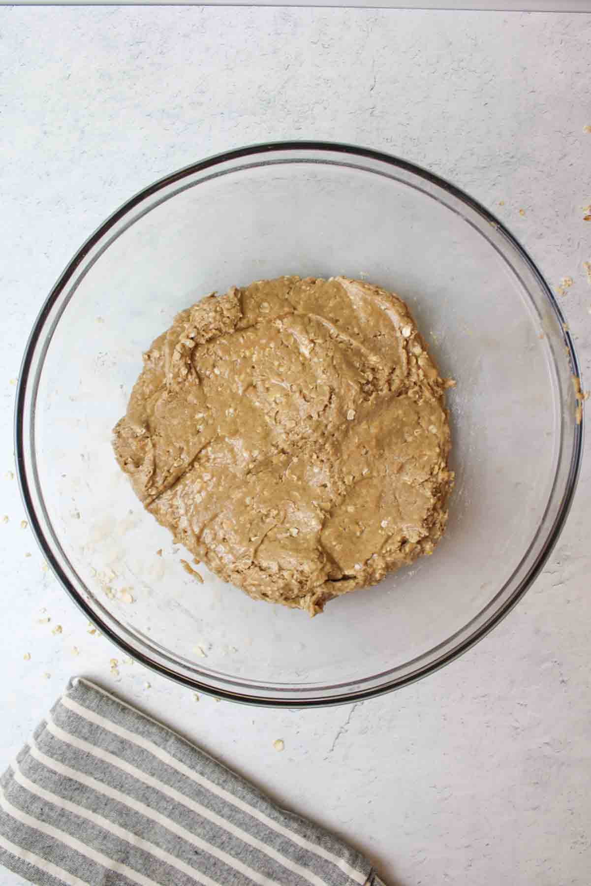 oatmeal cake mix cookie dough in a bowl