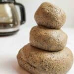 coffee playdough stacked in balls.