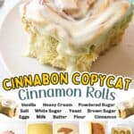 promotional images for Cinnabon Copycat Cinnamon Rolls