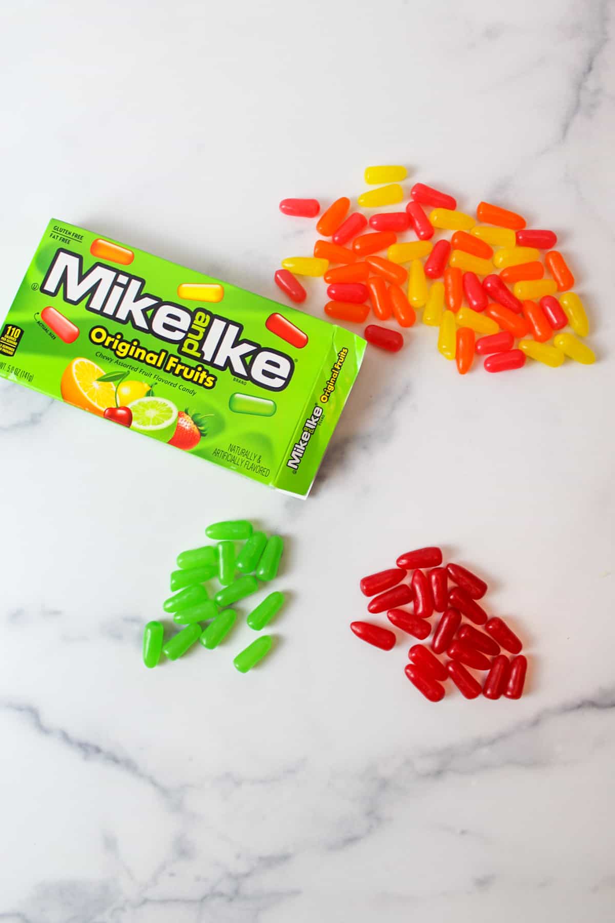 sorted mike and ike candies
