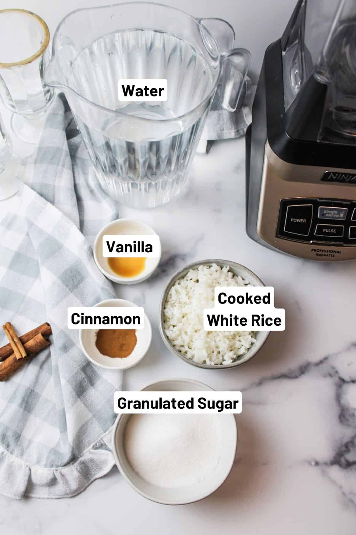 ingredients needed to make quick horchata.