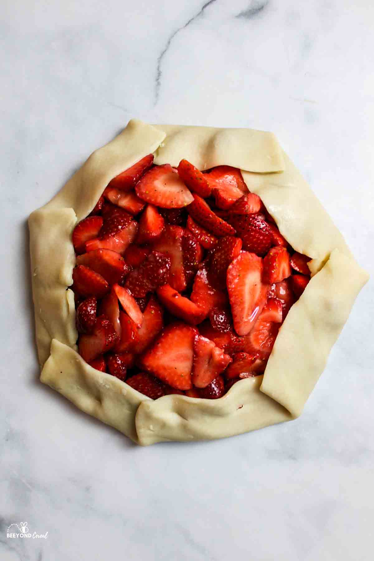 strawberry galette fully shaped.