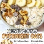 promotional graphic for Chunky Monkey Overnight Oats