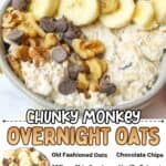 promotional graphic for Chunky Monkey Overnight Oats