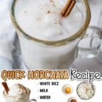 promotional graphic for Quick Horchata Recipe