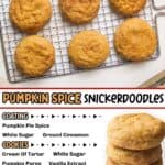 promotional graphic for Pumpkin Spice Snickerdoodles
