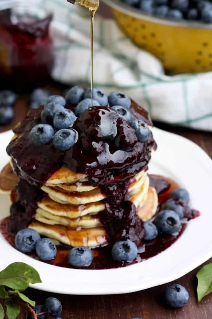 Blueberry Ricotta Pancakes by Happy Kitchen