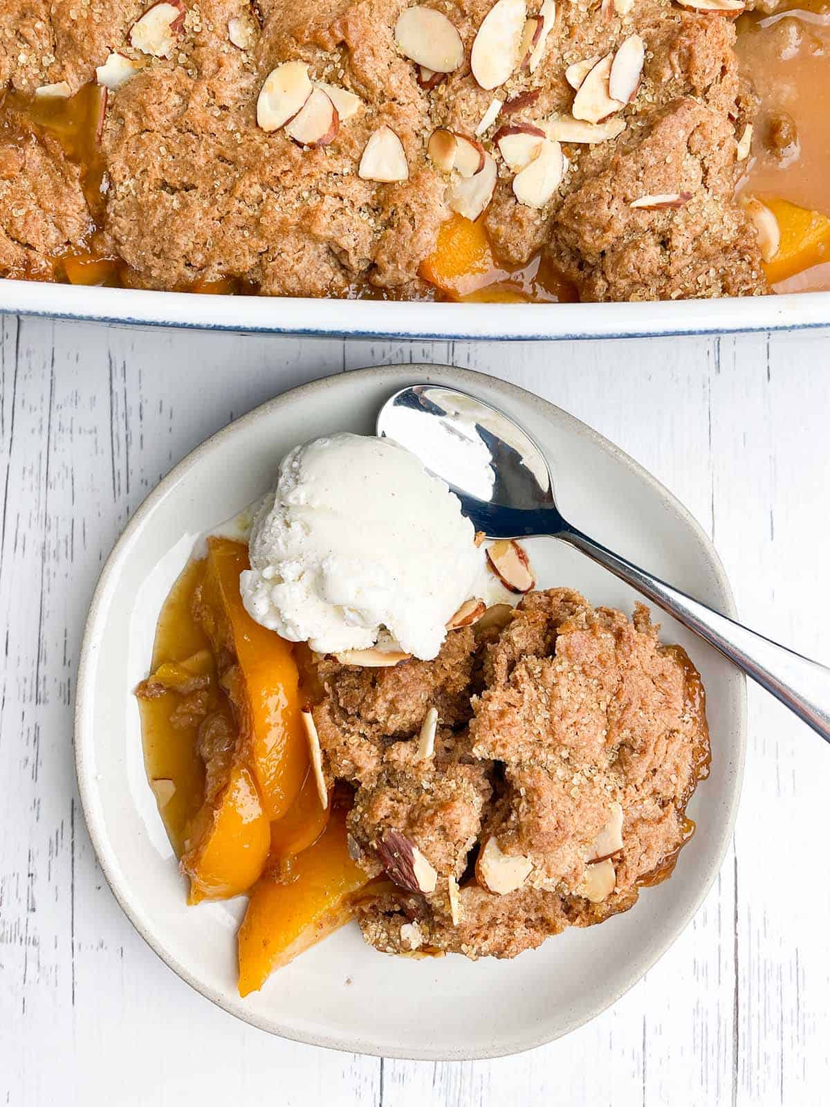Cake Mix Peach Cobbler by Midwestern Home Life