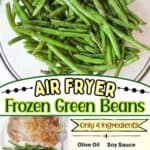promotional graphic for air fryer frozen green beans