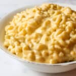 a bowl of creamy 5 ingredient mac and cheese.