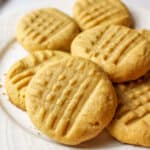 baked peanut butter cookies made with cake mix.