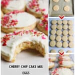 promotional graphic for Cherry Chip Cake Mix Cookies