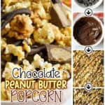 promotional graphic for Chocolate Peanut Butter Popcorn