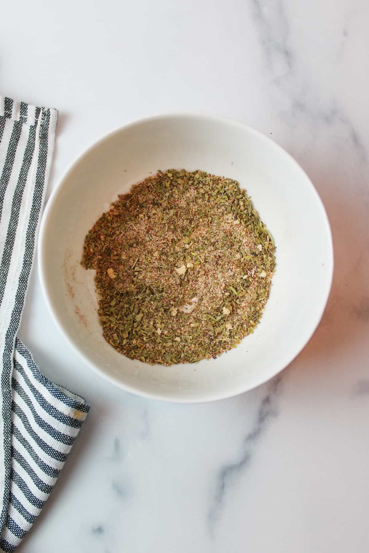 mixed seasonings in a bowl.