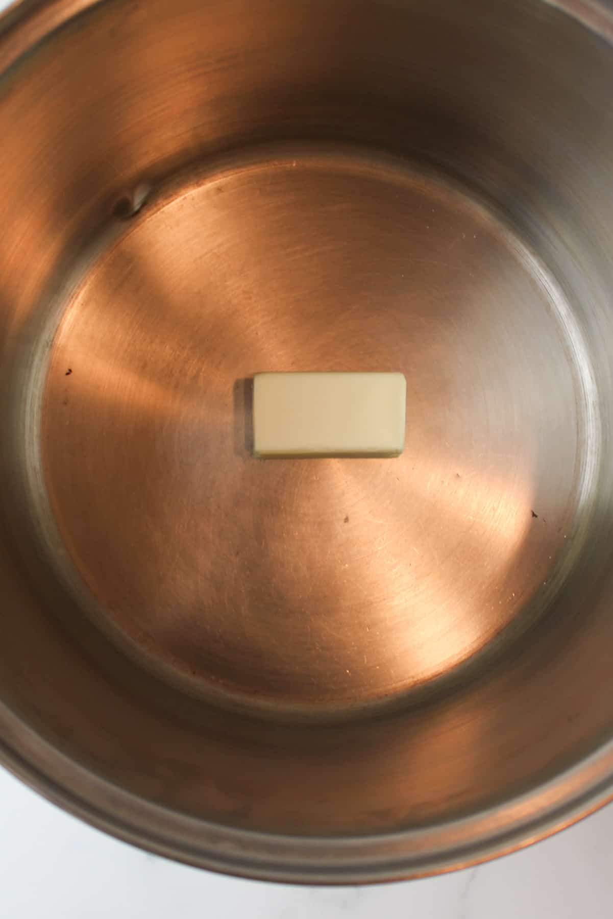 butter in a pot.