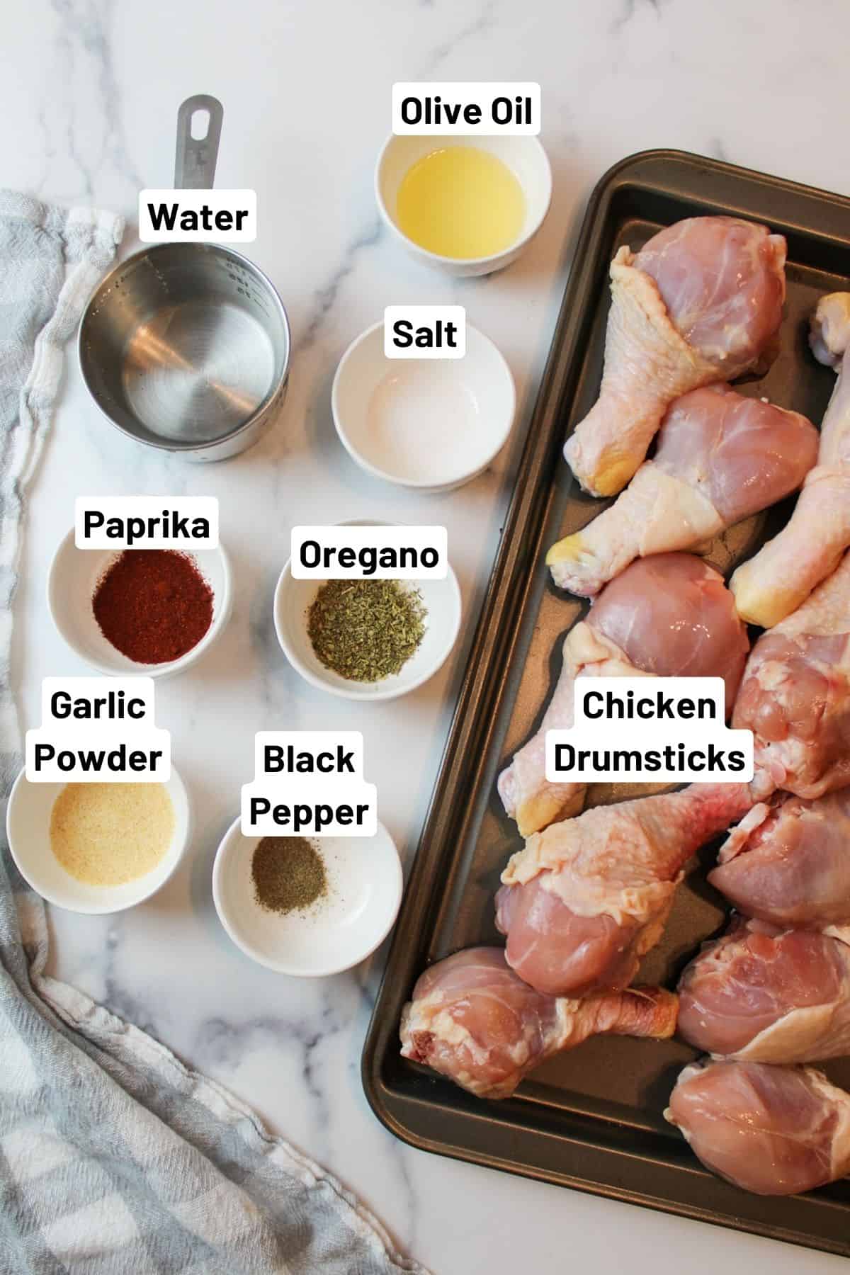 labeled ingredient needed to make instant pot chicken legs.