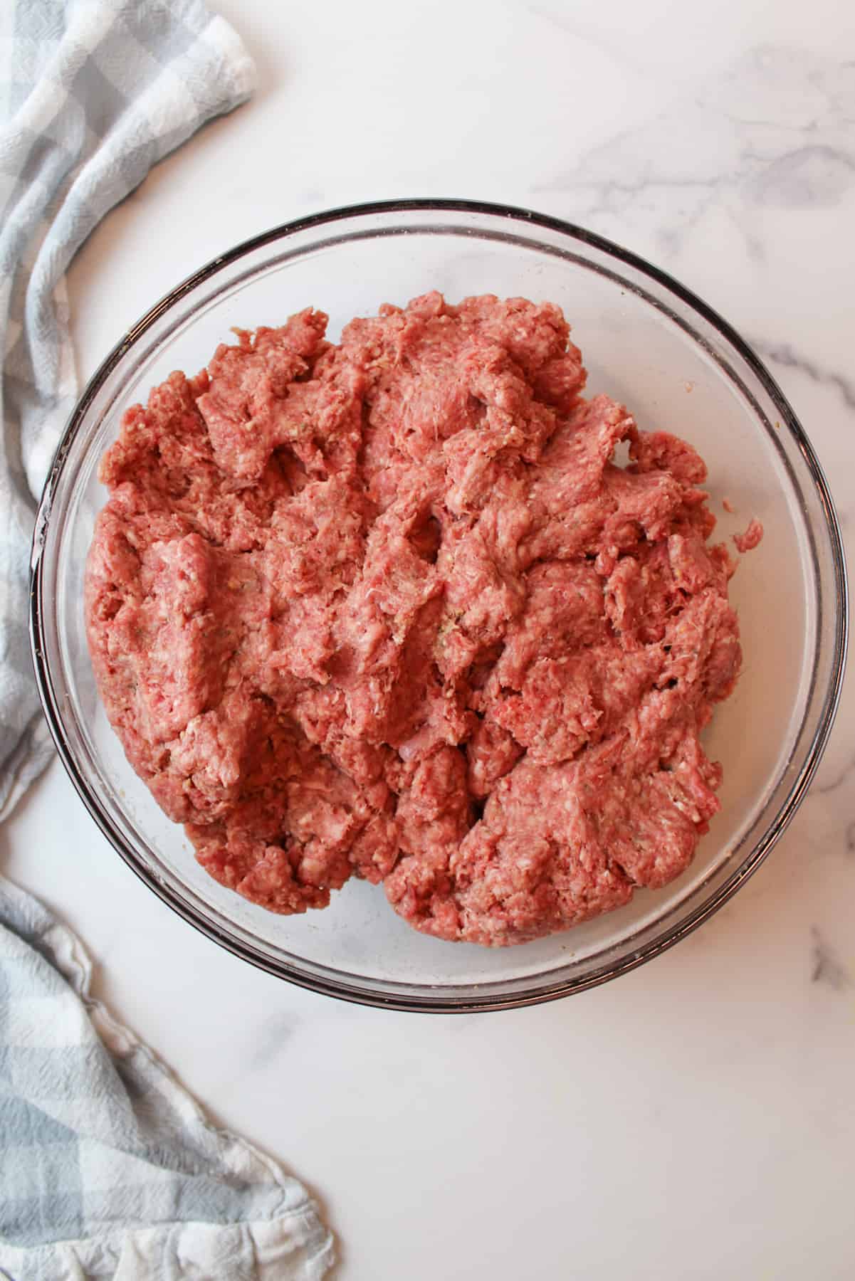 meatloaf mixture in a mixing bowl