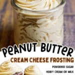 promotional graphic for Peanut Butter Cream Cheese Frosting