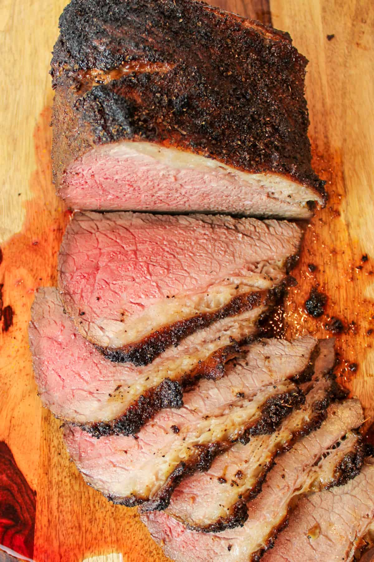 sliced beef roast to look like prime rib.