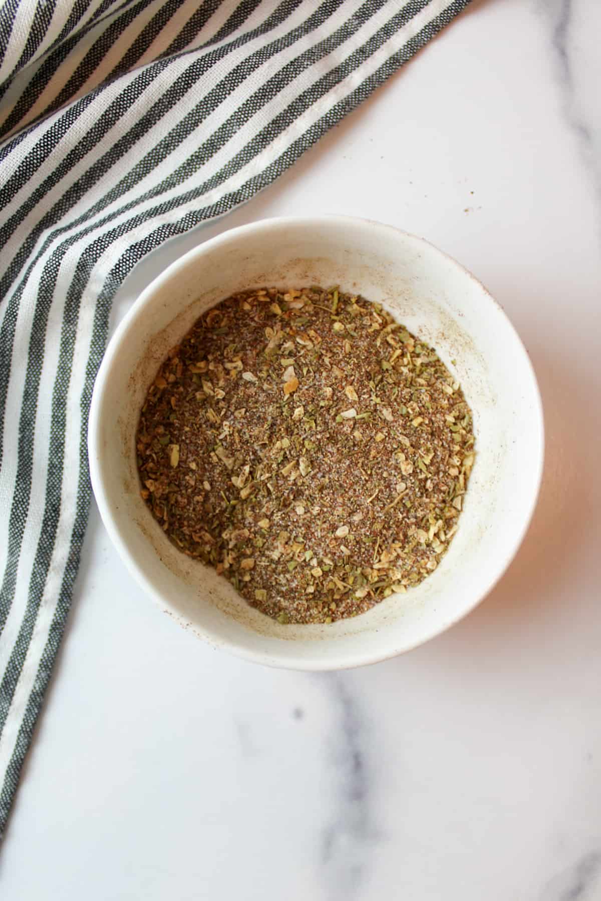 mixed seasoning blend in a bowl