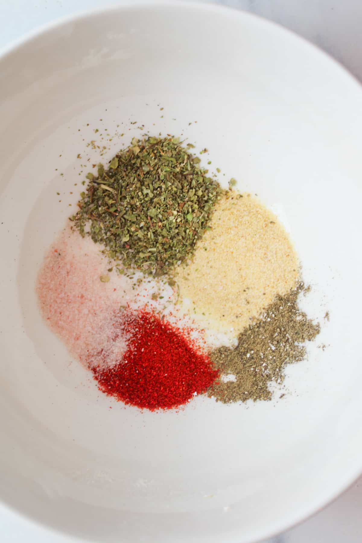 seasonings in a bowl.