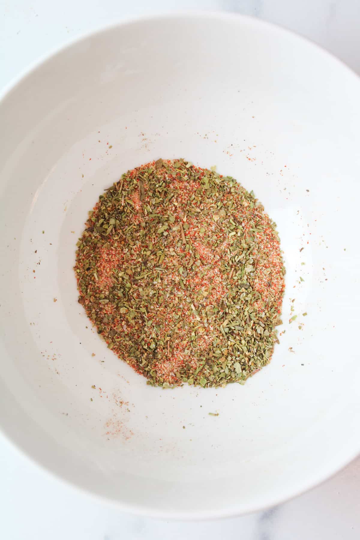 mixed seasonings in a bowl.