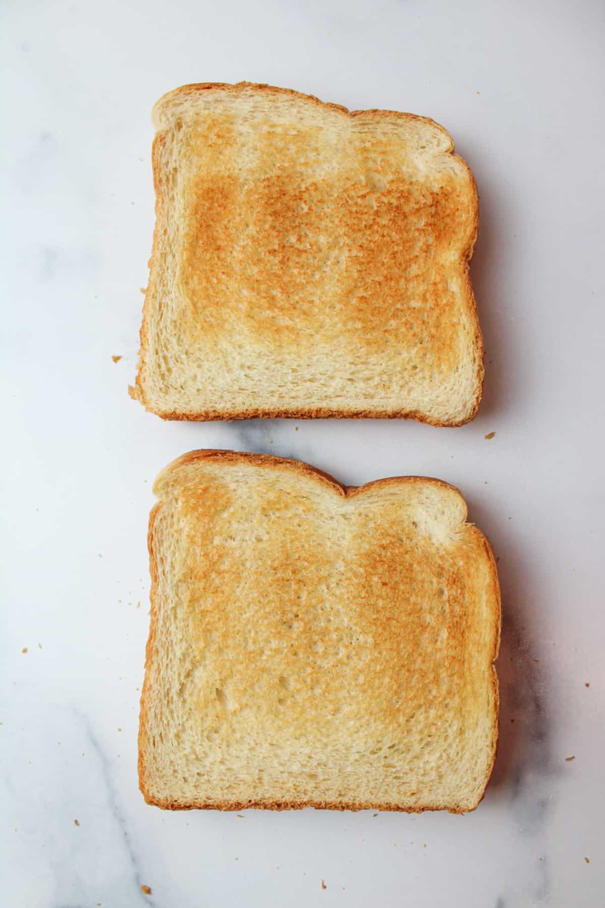 two slices of toasted white bread.