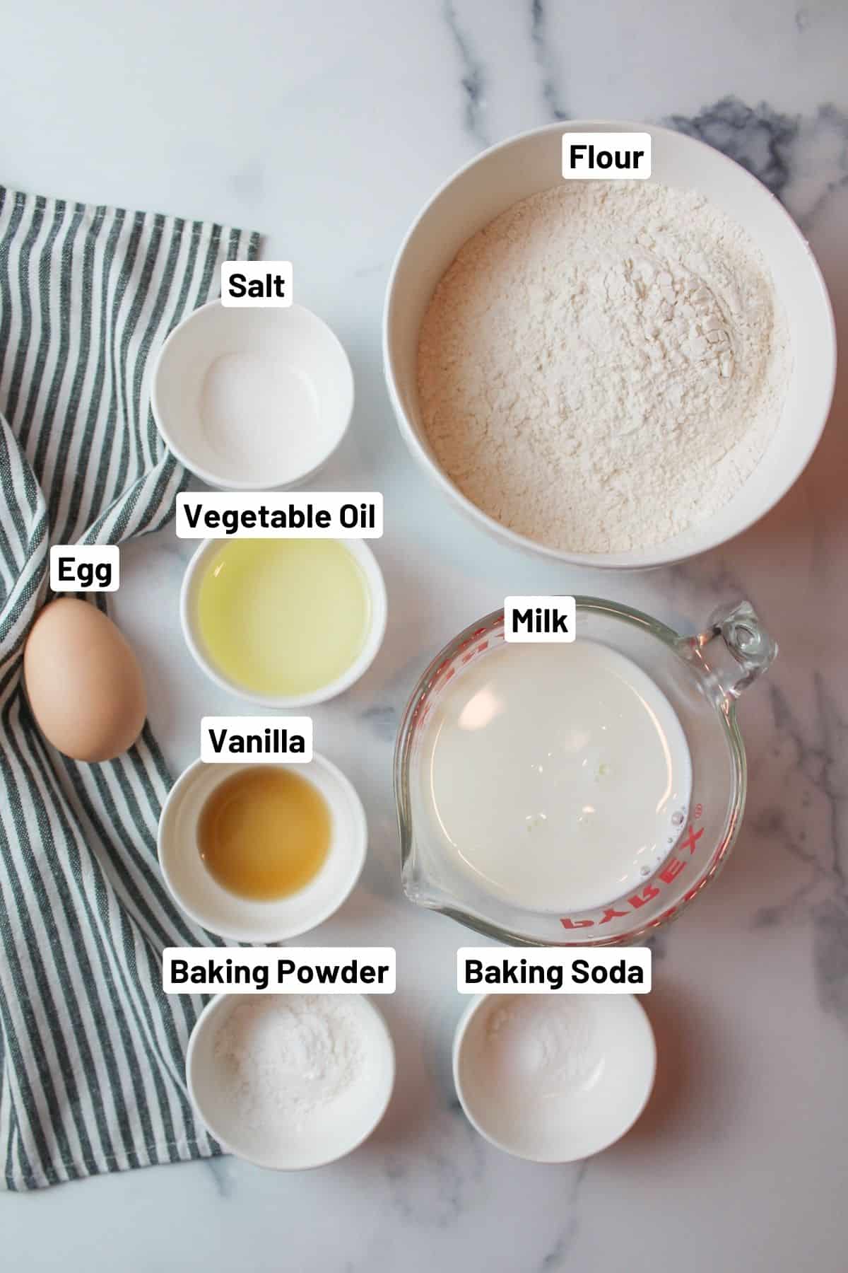 labeled ingredients needed to make sugar free pancakes