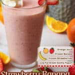 promotional graphic for Strawberry Banana Orange Smoothie