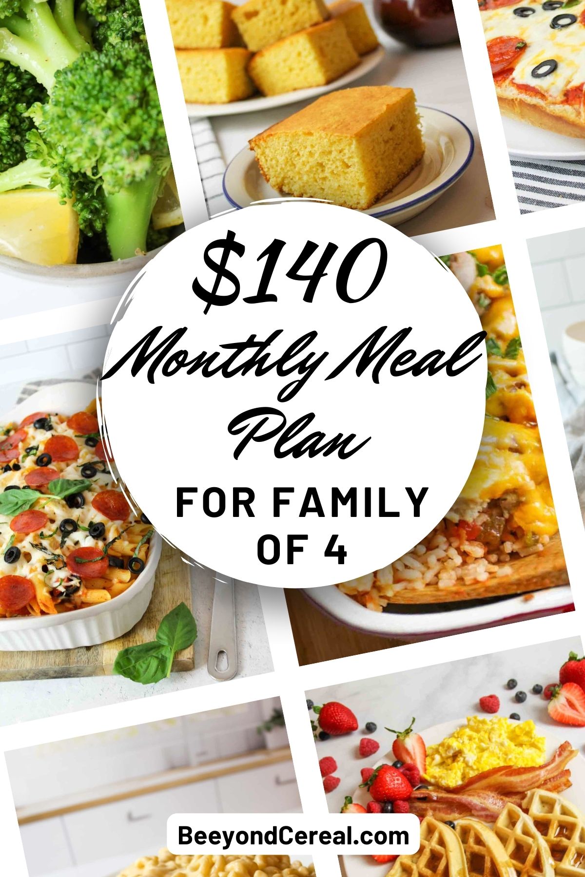 $140 monthly meal plan for a family of 4.
