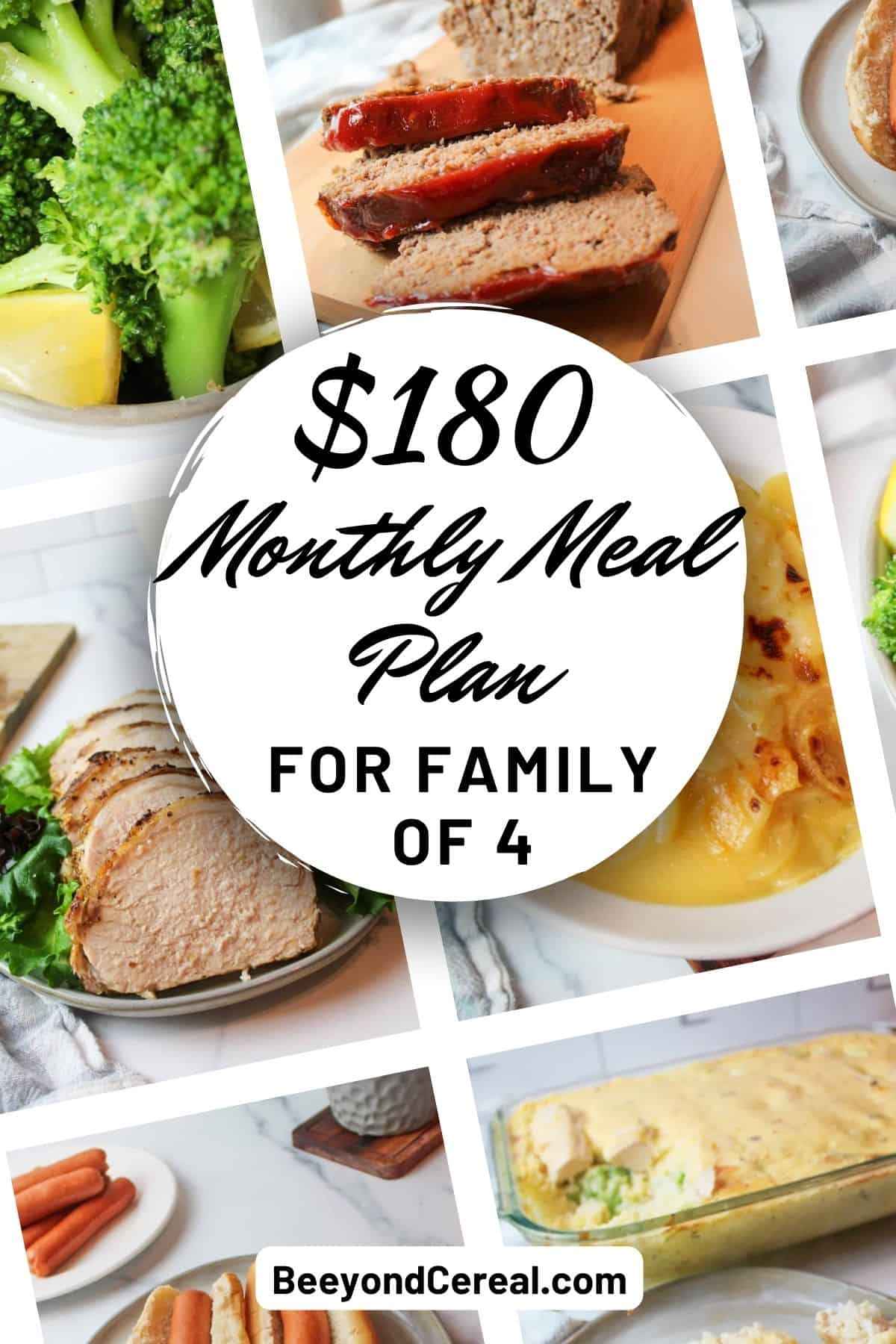 $180 monthly meal plan for a family of 4.