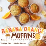 promotional graphic for Banana Orange Muffins
