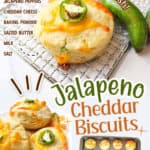 promotional graphic for Jalapeno Cheddar Biscuits