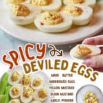 promotional graphic for Spicy Deviled Eggs