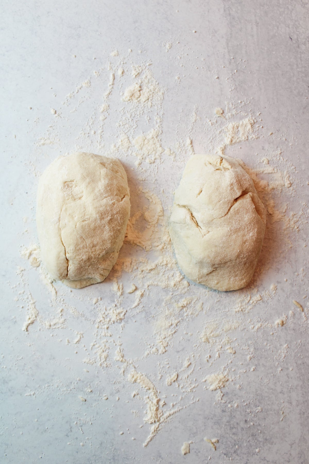 dough divided into 2 portions