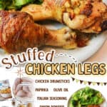 promotional graphic for stuffed chicken legs