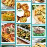 a collage of different recipes made with summer squash.