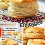 a promotional graphic for baking powder biscuits.